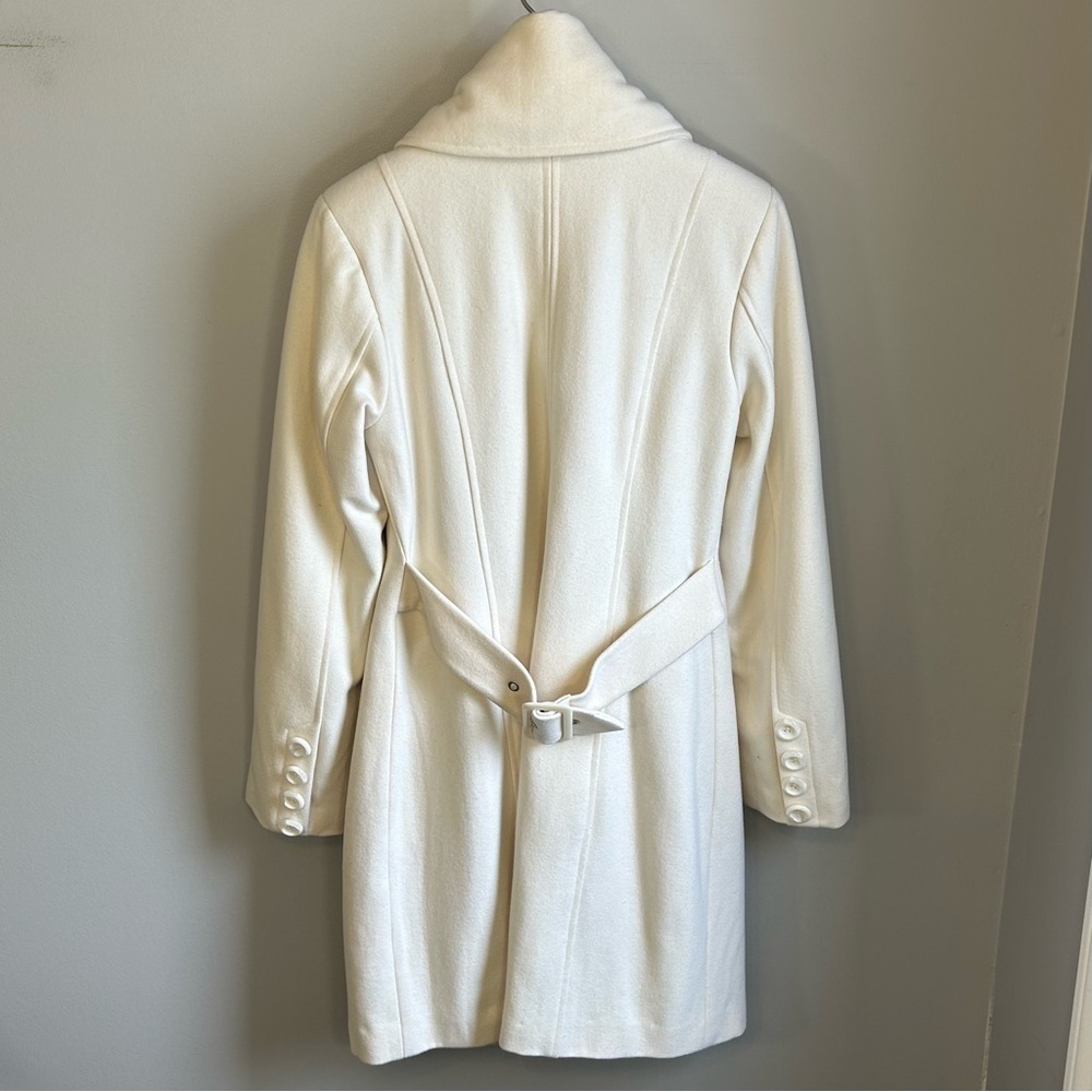 Foxy Jeans Single Breasted Button Up Wool Trench Coat Jacket Womens Size M - Picture 2 of 10